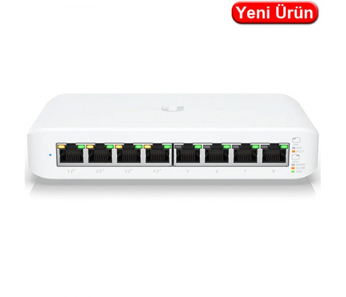 UBNT (USW-LITE-8-POE) TOPLAM 8 PORT 4X GİGABİT POE 54W + 4XGİGABİT ETHERNET SWİTCH