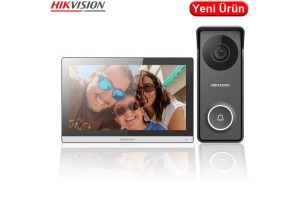 HIKVISION (DS-KIS313-P) 4 TELLİ 7 İNÇ DOKUNMATİK RENKLİ EKRANLI KİT