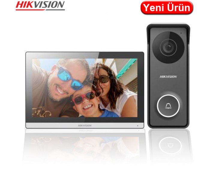 HIKVISION (DS-KIS313-P) 4 TELLİ 7 İNÇ DOKUNMATİK RENKLİ EKRANLI KİT
