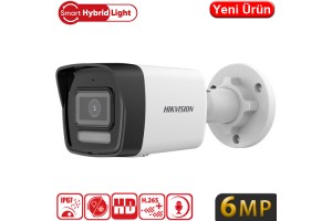 HIKVISION (DS-2CD1063G2-LIUF) 6MP 2,8MM SESLİ SMART HYBRID LIGHT IP POE BULLET KAM IP67 30MT