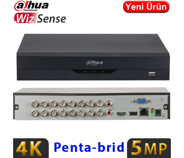 DAHUA (XVR5116HS-5M-I3) 16 KANAL 1080P 1x6TB 5MP HDCVI KAM.DESTEKLER 1XHDMI VGA 2XUSB 1XRJ45 XVR 