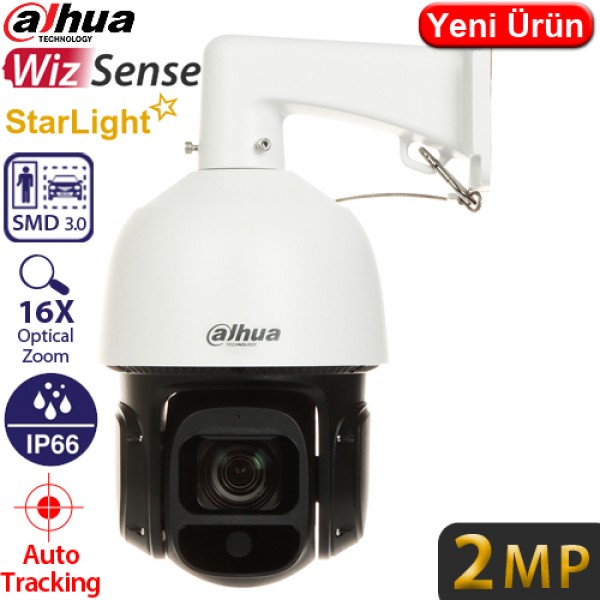 DAHUA (SD3D216NB-GNY) 2MP 16X OPTIK WIZ SENSE 120DB WDR 256 SD IP IR PTZ KAMERA 80MT.