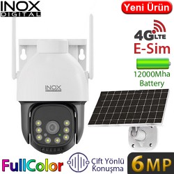 INOX (X12) 1/1,8 6MP 4G AOV TEK AI ISP ESİM DEST FULL COLOR 12.000MAH BATARYALI SOLAR PTZ KAM.40Mt.