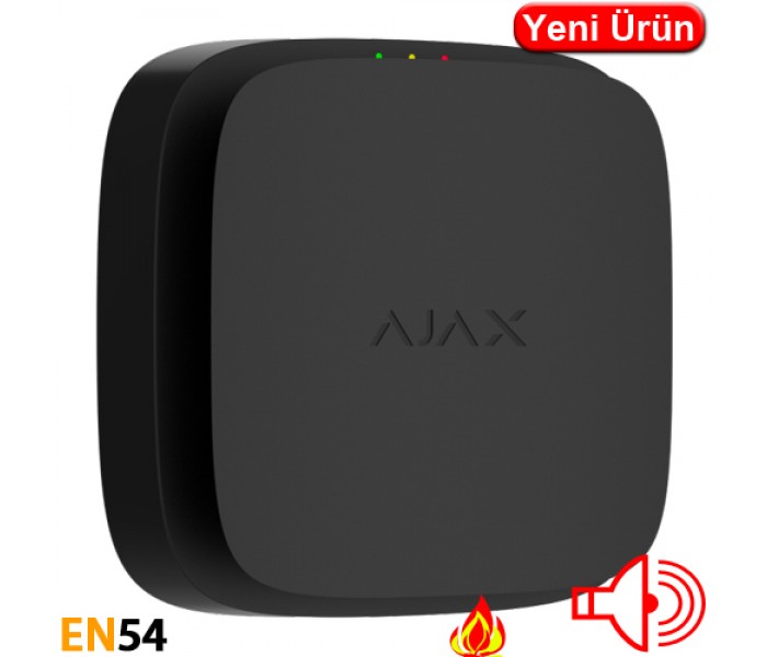 AJAX (AJX 119916.BL) KABLOSUZ ISI/SİREN DEDEKTÖRÜ EN54 BELGELİ SİYAH