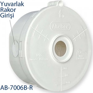 ALTEBOX CLİKC (AB-7006B-R) YUVARLAK DOME VE BULLET KAMERA MONTAJ BUATI REKOR GİRİŞİLİ BEYAZ CAP 10CM