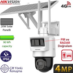 HIKVISION (DS-2DE2C400IWG-K/4G/C09S20) 4MP IR 4G IP66 512GB SOLAR GÜNEŞ ENERJİ DESTEKLİ IP PT KAMERA