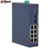 DAHUA (CHS4210-8GT-110) 8 PORT GIGABIT 8X30W+1X110W POE+2XSFP IP30 IK06 DIN-RAY BULUT YÖN. SWITCH