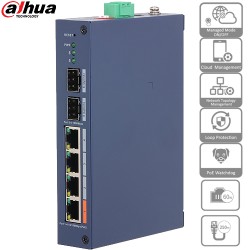 DAHUA (CHS4206-4ET-60) 6 PORT 10/100 + 2xSFP 60W POE CLOUD YÖNETİLEBİLİR SWITCH