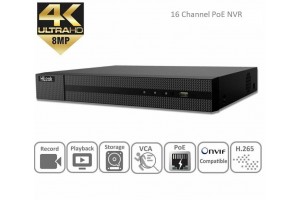 HILOOK NVR-216MH-C/16P 16 KANAL 16 PORT POE 8MP 4K 2XHDD NVR KAYIT CİHAZI