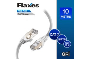 FLAXES FNK-710G CAT7 PATCH KABLO 10 METRE GRİ