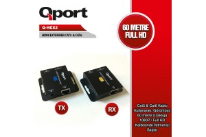 QPORT Q-HEX2 HDMI EXTENDER CAT6 60M 2 Lİ PAKET