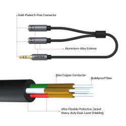 UNITEK 3.5MM AUX ÇOKLAYICI Y KABLO (Y-C956ABK)
