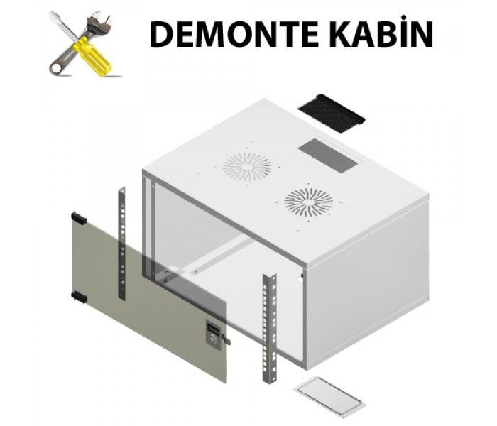 FREELINK (U1070) 7U SOHO TİP W=510 D=400mm DEMONTE BEYAZ KABİN