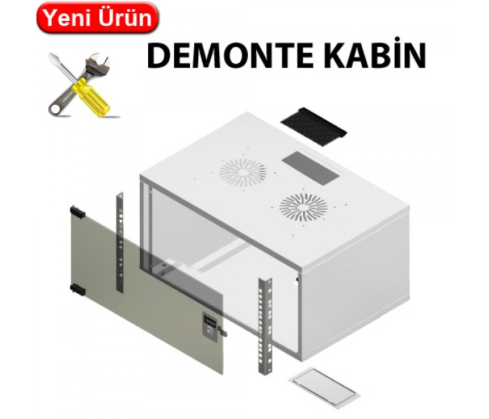 FREELINK (U1083) 7U W=600 D=600mm DUVAR TİP DEMONTE BEYAZ KABİN 