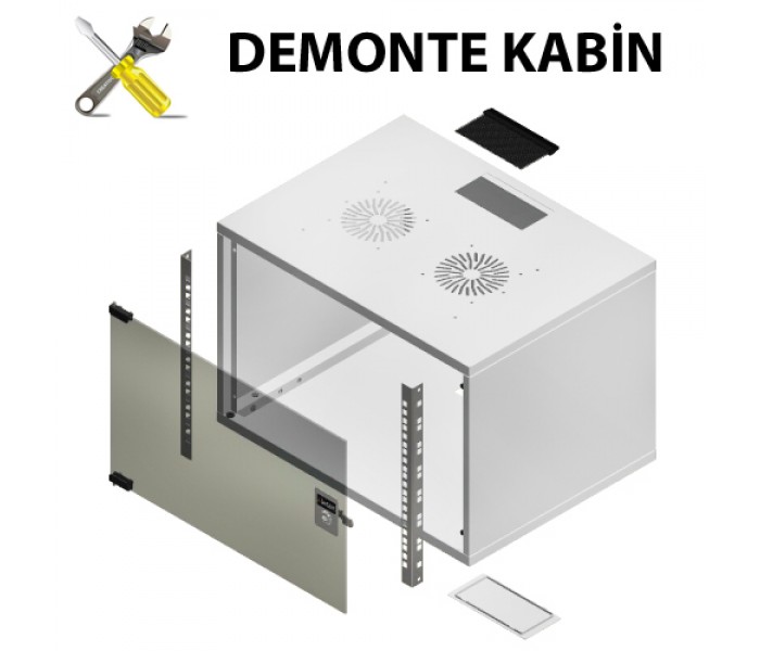 FREELINK (U1120) 12U W=540 D=400mm DEMONTE SOHO TİP BEYAZ KABİN 