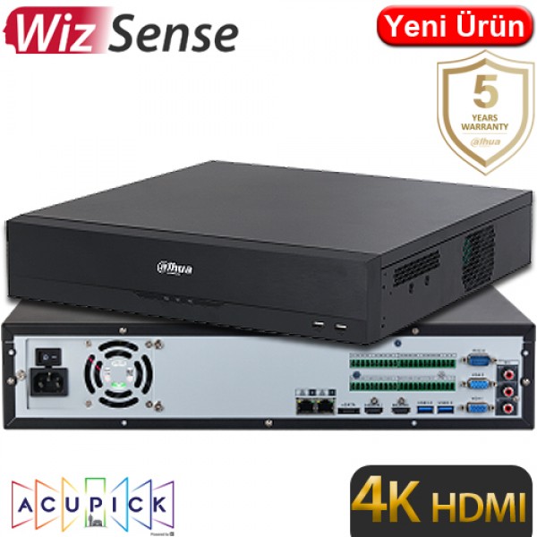 DAHUA (NVR5864-EI) 64 KANAL 4K 8x20TB ACUPICK WIZ SENSE 2xHDMI 2xVGA 4xUSB 2xRJ45 NVR KAYIT 